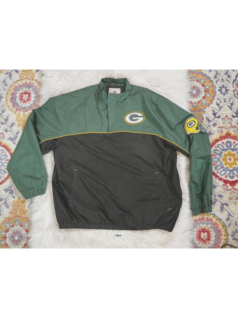 Vintage Green Bay Packers Jacket Mens XL Green Logo Athletic Windbreaker NFL